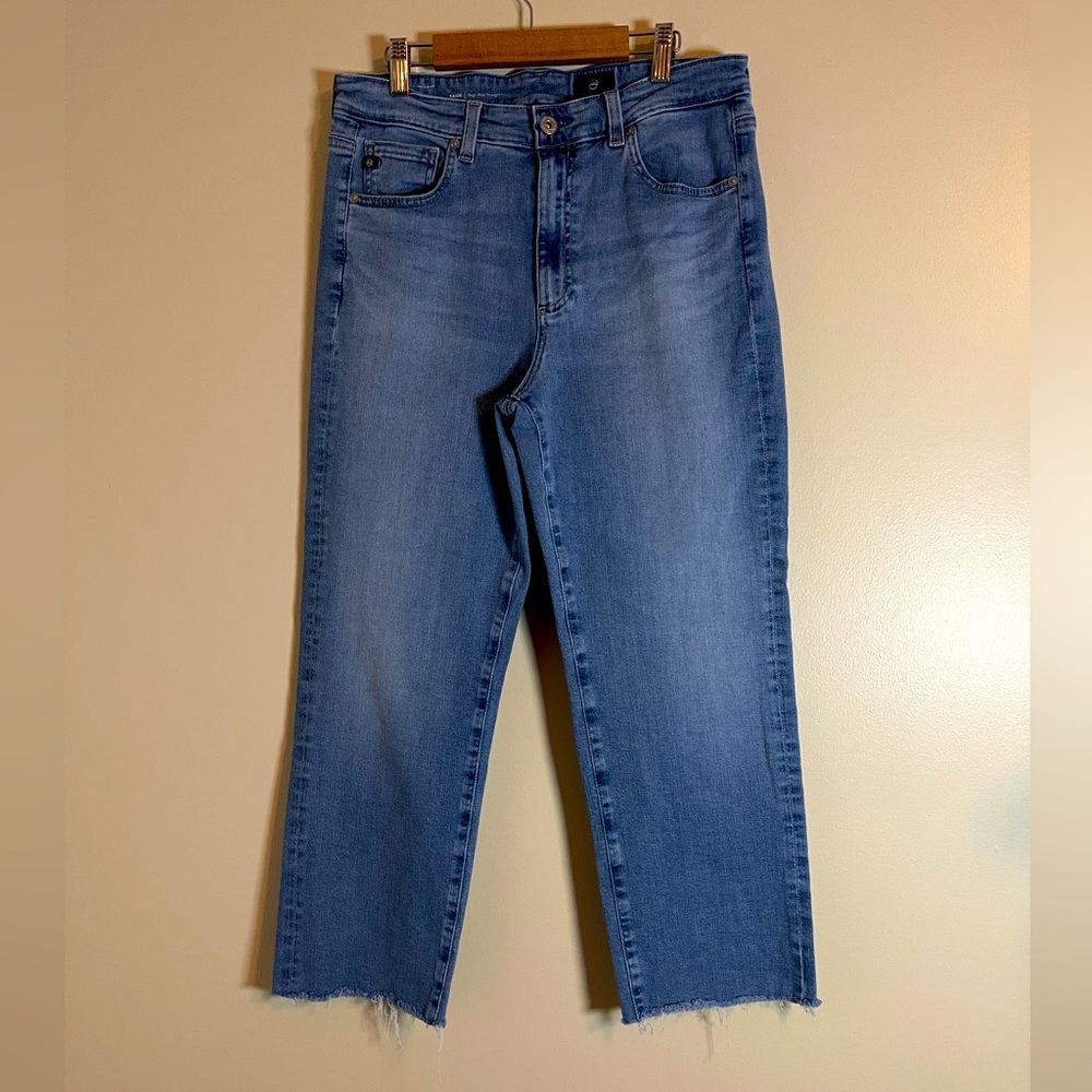 AG Adriano Goldschmeid Jeans Womens 30 Blue Wide Leg Cropped Clean Girl AG Jeans